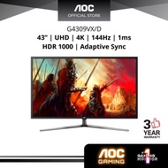 AOC G4309VX/D 43" 4K HDR1000 144Hz VA Panel Display HDR 1000 HDMI 2.1 Gaming Monitor