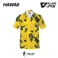 Valor PX-Hawaii-Shirt พญาครุฑประทับ Scar [YELLOW] เสื้อฮาวาย เสื้อเชิ้ต ลายtactical ผ้าโพลีเอสเตอร์ 