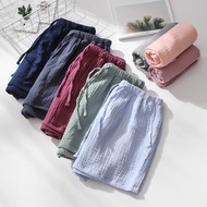 Couple Shorts/Cotton Crepe Fabric Men Women Gauze Loungewear (Can Wear Outside)