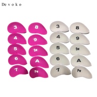 [Cuticate1] 10pcs Golf Irons Head Cover Set Protection Guard 3 4 5 6 7 8 9 A SW PW
