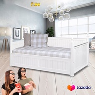 Single/Super Single Fully Solid Wood Day Bed Frame/ Wooden Day Bedframe / Wooden Day Bed / Adult Bed