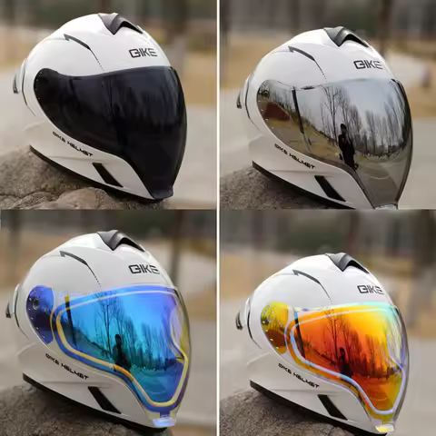 Qike FP02 Motorcycle Helmet QIKE Helmet Visor Red Blue Lens QikeFP02 Visors Black QIKE FP02 Visera M