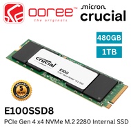 CRUCIAL INT SSD E100 PCIE GEN 4X4 NVME M.2 2280 INTERNAL SOLID STATE DRIVE - 480GB / 1TB (E100SSD8)