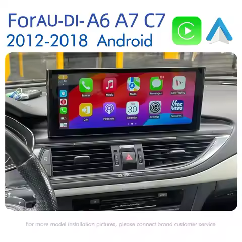 2026 NEW 12.3 Inch Android 14 Wireless Carplay For AU-DI-A6/A7/C7 2012-2018 Screen Stereo GPS Naviga