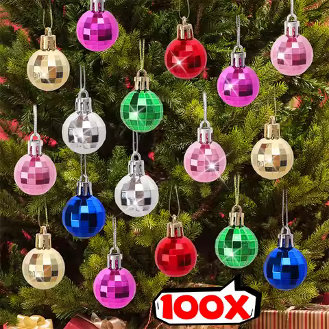 Mini Mirrored Electroplated Christmas Balls Multicolor Hanging Balls Great for Xmas Tree Pendants Ho