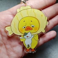 GANTUNGAN Upset Duck Petting Cat Duck keychain Upset Duck keychain