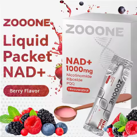 ZOOONE NAD+ 1000mg Liquid Packets Supplement - Premium Nicotinamide Riboside & Resveratrol for Energ