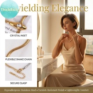 ThickRich Women Jewelry Stainless Steel Snakehead Nelace Dazzling Zircon Custom Pendant For Wedding 