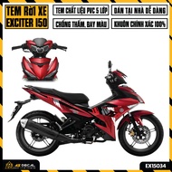 Tem Exciter 150 Thiết Kế Special Edition | EX15034 | Team Decal Hình Dán Xe Máy Ex150 Cho Xe Đen Trắ