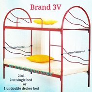 KT WARE 3V DD9011sSplitable Double decker bed/ single bed/hostel bed/ katil 2 tingkat silver colour