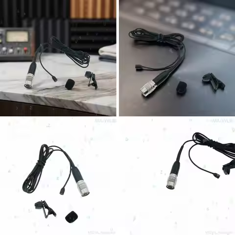 Mini Tie Clip-On Lapel Microphone for Audio-Technica Wireless Lavalier Mic System, Black
