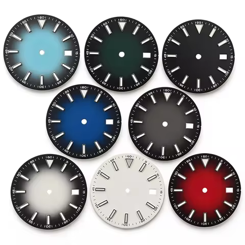 31mm No logo Matte Texture Watch Dial For Seiko Datejust NH35 Automatic Movement BGW9Blue Lume Case 