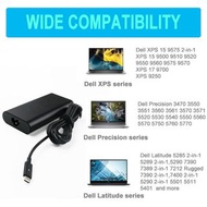 130W 交流電源轉接器 Type-C 充電器替換零件適用於戴爾 USB C 筆記型電腦充電器英國電源線  130W AC Adapter Type-C Charger Replacement for