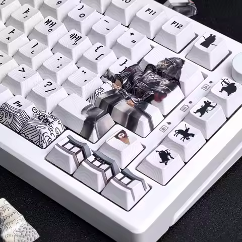 MAIMOOO White Korean Keycaps Admiral Yi Sun-sin Retro Theme Cherry PBT For Aula F75 F87 AJAZZ Keyboa