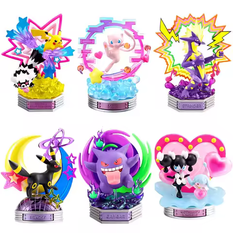 Re-Ment Pokémon NEON PARTY Collection Pikachu&Galar Jiguzaguma Mew Strinder Bracky Gangar Gothimiru&