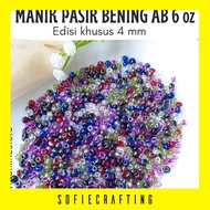 SOFIECRAFTING (25 grams) CLEAR SAND BEAD AB 6 oz 4 mm/ BEADWORKS CRAFT MATERIAL
