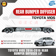 GECA - (2014 2015 2016) TOYOTA VIOS DIFFUSER (SILVER)  Car Rear Bumper Diffusers Lip Spoiler Body Ki