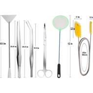 7 in 1 Aquarium Aquascaping Tools Kits,Stainless Steel Aquarium Plant Tools Tweezers Scissors Scrape