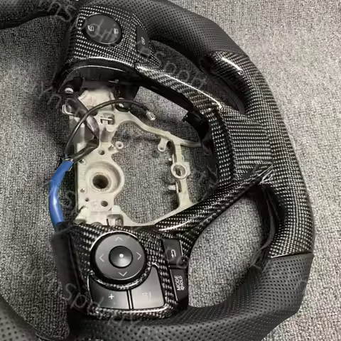 Real Carbon Fiber Leather Steering Wheel W/Carbon Fiber Frame for Toyota Corolla /RAV4 / IM 2014-201