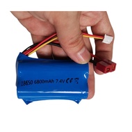 DC99 RC Battery 2S 6800mAh 7.4V 7.4V Double Socket White 3Pin T plug Dean