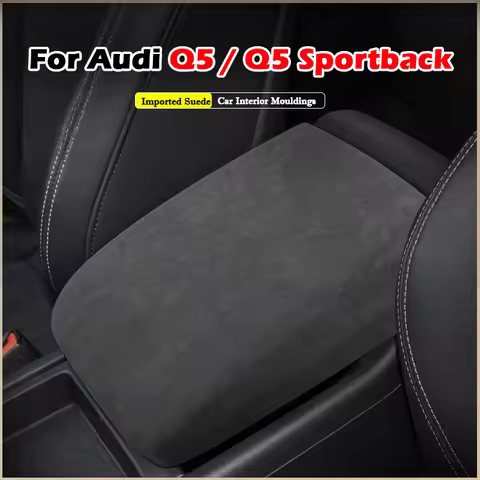 For Audi Q5 Sportback FY 2017-2025 Center Console Armrest Box Cover Protective Pad Suede Handle Box 
