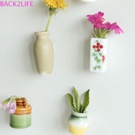 BACK2LIFE Vase Fridge Magnets, Small Decorative Mini Ceramic Vase, DIY Craft Handmade Unique Flower 