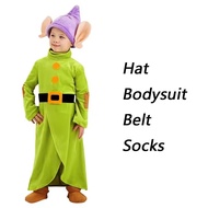 Dopey Cosplay Snow White And The Seven Dwarfs Boys Bodysuit Hat Suit Halloween Costume Clothes Outfi