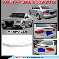 AUDI A4 B8 2009-2012 M4 STYLE CAR SPOILER REAR TRUNK SPOILER LIP -MATERIAL ABS BODYKIT (UNPAINT)