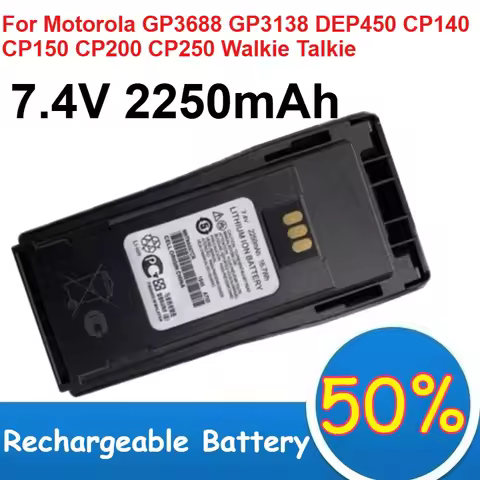 NNTN4497 7.4V 2250mAh Lithium Battery for Motorola GP3688 GP3138 DEP450 CP140 CP150 CP200 CP250 Walk