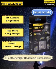 NITECORE NU05 V2 Ultra Lightweight USB-C Rechargeable Multi-purpose Headlamp 40Lumens 4 Lighting Mod