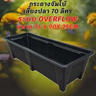 กระถางเลี้ยงปลาไซซ์จัมโบ้สีดำ เปล่า ระบบoverflow ขนาด34x90x25CM กะบะเลี้ยงปลา อ่างเลี้ยงปลา อ่างเลี้