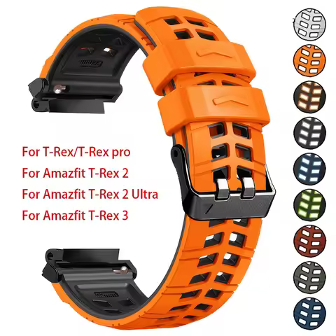 Breathable Silicone Strap For Huami Amazfit T-REX 3 2 Wristband For Huami Amazfit T-Rex/T Rex Pro/2 