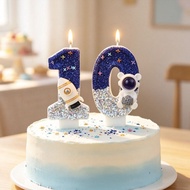 Creative Space Rocket Astronaut Birthday Number Candle Boy 10th Birthday Party Birthday Cake 18th De
