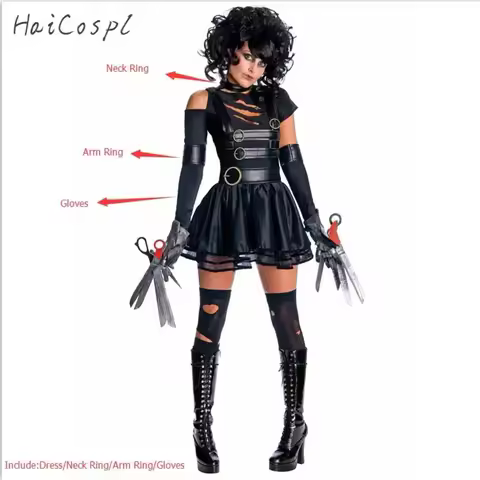2026 Movie Edward Scissorhands Cosplay Costumes For Adult Women Halloween Party Disguise Female Fanc