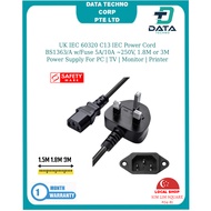 SG Local -UK 3pin to IEC C13 Power Cord Cable 1.5 1.8m 3m, IEC C13 Cable,10A above 250V Power Supply