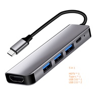 【Hot ticket】 Trumsoon USB C Hub to 4K HDMI-Compatible USB 3.0 Type C PD SD TF Reader Docking for Mac