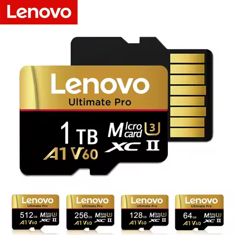 Lenovo 2TB SD Memory Card 1TB 512GB 128GB 256GB Micro SD Card V60 U3 Flash Cards TF Card Memory Micr