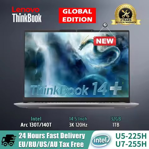 2025 New Lenovo ThinkBook 14+ Laptop U5-225H/U7-255H/U9-285H Arc 130T/140T 14.5inch 3K 120Hz Matte S