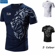 2023 New Daiwa T-shirt Quick-Drying Fishing Clothes Summer Short-Sleeved Sun Protection Clothing Breathable and UV-Resistant Fishing Clothes