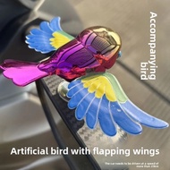 smart in the wind, fluttering wings, cute companion bird helmet, fun companion, creative car, flying