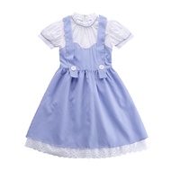 Wizard Of OZ ชุดฮาโลวีนเครื่องแต่งกายของเด็กผู้หญิงฟาร์มชุดโดโรธีเดรสลายสก็อตสนามพร้อมฮู้ด3-12ปี