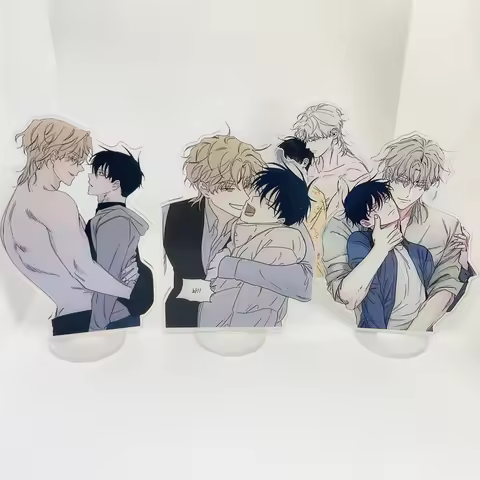 Korean Comic Seaside Night Acrylic Sign Toys Gift Stand Up Signs Lu Tai Zhou Desk Decoration Stands 