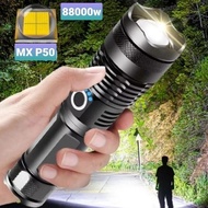 Paket lengkap Senter LED Tactical 200000 Lumens Xhp 50 - Kualitas