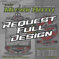 Stiker Decal Variasi Sangkar Burung Murai Batu Motif SILIWANGI Custom Laminasi Anti Air dan Anti pud