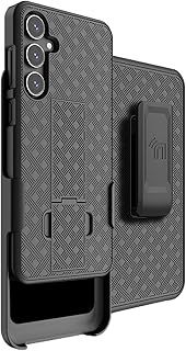 Case with Clip for Galaxy S23 FE Phone, Nakedcellphone Textured Slim Hard Shell Cover with Stand and
