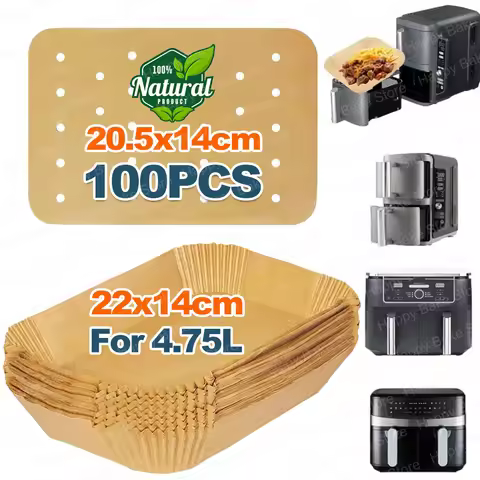 100Pcs Air Fryer Disposable Parchment Paper Tray & Baking Perforated Mat For Ninja Stack XL SL400UK,
