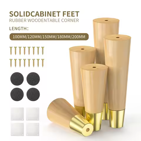1Pcs 10-20cm Straight feet Solid Wood Furniture Legs，With Pure Copper Protective， For Cupboard Sofa 