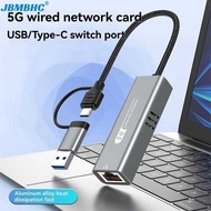 JBMBHC 5000Mbps USB/Type-C to RJ45 Adapter 5G USB 3.0 Wired Network d Converter HUB For Laptop Win 7