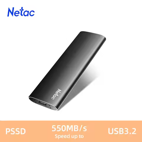 Netac Pssd 250G 500G 1TB 2TB Portable SSD Read Up to 500MB/S External Solid State Drive USB3.2 Gen2 