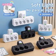 AHTY Wall Power Socket, Wall Mounted 2/ 3 / 4 Plugs EU Plug Outlet, Durable Type-C Ports Universal O